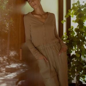 Ozma of California, Rae Cardigan, Silk Noil Jersey